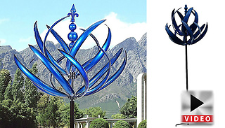1, 2 or 3 Wind Spinning Blue Metal Garden Ornaments
