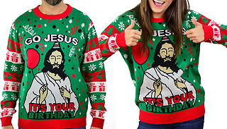 'Go Jesus It's Your Birthday' Christmas Jumper - 4 Sizes
