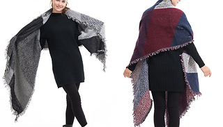 Imitation Cashmere Thick Retro Fringe Scarf - 3 Colours