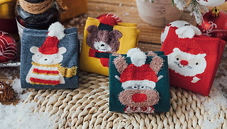 1 or 4-Pack of Festive Christmas Socks - 4 Designs