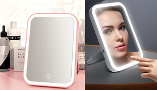 Portable USB Touch-Activated Light-Up Mirror - 2 Colours