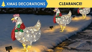 Christmas Light-Up Chicken with Scarf Decoration - 3 Sizes