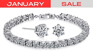 7ct Simulated Sapphire Tennis Bracelet with FREE Earrings!