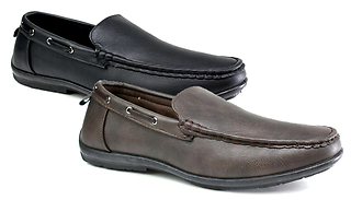 Men's Faux Leather Lightweight Slip-On Shoes - 2 Colours & 6 Sizes