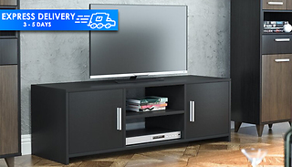 Large Wooden Black TV Storage Cabinet
