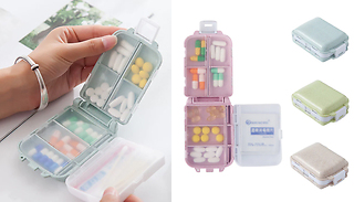1, 2, or 4 Portable 3-Layer Pill Box - 4 Colours 