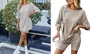Casual Ribbed Coord Set - 5 Colours, 4 Sizes
