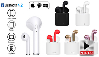 Wireless Apple & Android Compatible Earbuds & Charge Case - 5 Colours