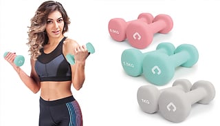 Gymcline 3 Pairs of Assorted Dumbbells with Case - 6kg Total!