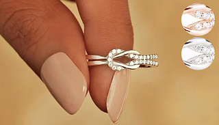 Knot-Tied Silver Sterling Plated Friendship Ring - 2 Colours