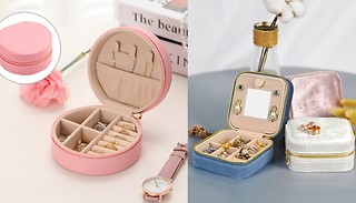 Mini Portable Travel Jewellery Case - 2 Designs, 9 Colours 