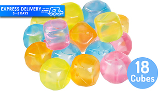 18 Multicolour Reusable Plastic Ice Cubes