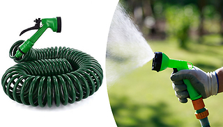 Retractable Garden Hose with 5-Function Spray Gun - 10m, 15m or 30m