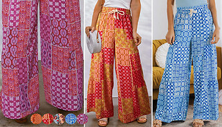 Women's Floral Ethnic Style Loose Trousers - 5 Colours & 5 Sizes