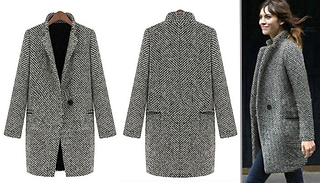Women's Oversized Tweed Coat - 5 Sizes