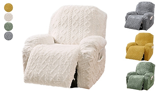 Stretchy Knitted Recliner Armchair Cover - 4 Colours & 3 Sizes