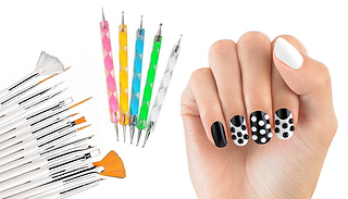 Glamza 20-Piece Nail Art Brushes & Dotting Set