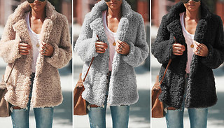 Warm Collared Teddy Jacket - 4 Sizes & 3 Colours