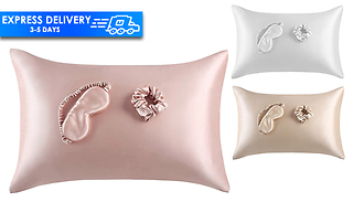 Satin Pillowcase & Sleeping Mask Gift Set- 3 Colours