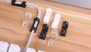 20-Pack of Cable Clips - 3 Colours