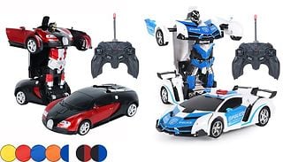 Remote Control Transforming Robot Car - 7 Colours