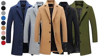 Men's Lapel Parka Trench Coat - 9 Colours & 6 Sizes