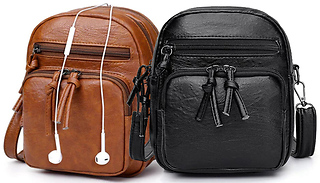 Soft Faux Leather Vintage Crossbody Bag - 2 Colours