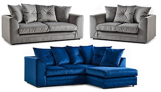 Plush Velvet Sofa - 2 Colours With 3 Options
