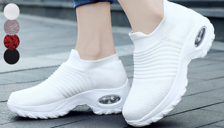 Women's Air-Cushion Knitted Sock Trainers - 4 Colours & 6 Sizes