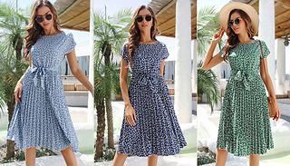 Floral Print Belted Sleeveless Dress - 3 Colours & 5 Sizes