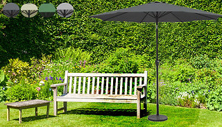 2.7m Garden Parasol With Base - 3 Colours