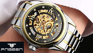 Fngeen Limited Edition Automatic Men's Skeleton Dial Watch - 2 Colours
