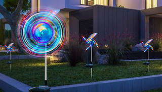 Solar Multicolour LED Windmill Lawn Lights - 2 or 4