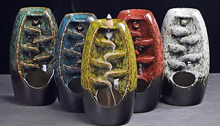 Ceramic Waterfall Incense Burner - 5 Colours