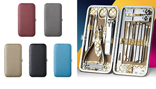 19-Piece Stainless Steel Nail Tool Set - 5 Colours