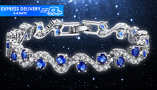 1 or 2 Blue Simulated Sapphire Bracelet made with Crystals from Swarov ...