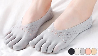 1, 2 or 4-Pack of Anti-Skid Silicone Toe Socks - 5 Colours