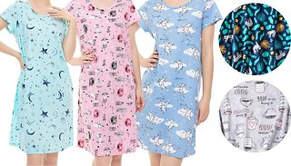 Lightweight Short Sleeve Night Gown - 4 Sizes, 5 Styles