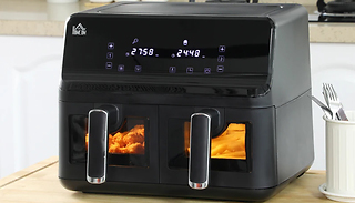 HOMCOM 2500W Dual Basket 8L Air Fryer