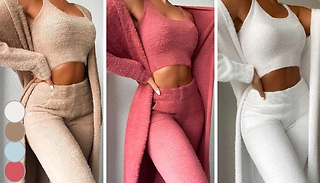 3-Piece Teddy Fleece Loungewear Set - 4 Colours & 5 Sizes