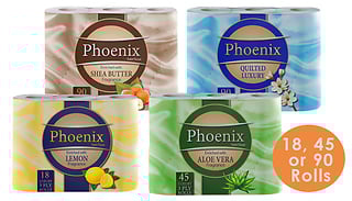 18, 45 or 90 3-Ply Quilted Fragranced Toilet Rolls - 4 Options 