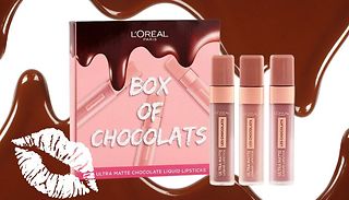 L'Oreal Box-of-Chocolates Gift Set - 3 Ultra Matte Chocolate Liquid Li ...