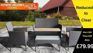 4-Piece Rattan Outdoor Furniture Set with Optional Cover - 4 Colours