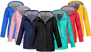 Women's Light Hooded Raincoat - 7 Sizes & Colours