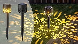 1, 2 or 4 Solar LED Pattern Stake Lamps - 2 Colours