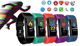 HR12+ Fitness Tracker with Blood Pressure, Oxygen & Heart Rate Monitor ...