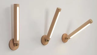 360-Degree Rotatable Wooden LED Wall Lamp