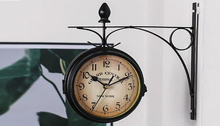 Vintage-Style Iron Bracket Wall Clock