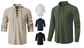 Casual V-Neck Linen T-Shirt - 5 Colours, 5 Sizes