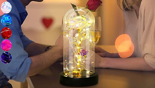 LED Light-Up Eternal Rose in Clear Dome